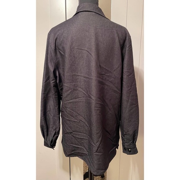 ALLISON Daley Black Button Up Long Sleeve Blouse Shirt Top Embroidered Flowers - Picture 4 of 9